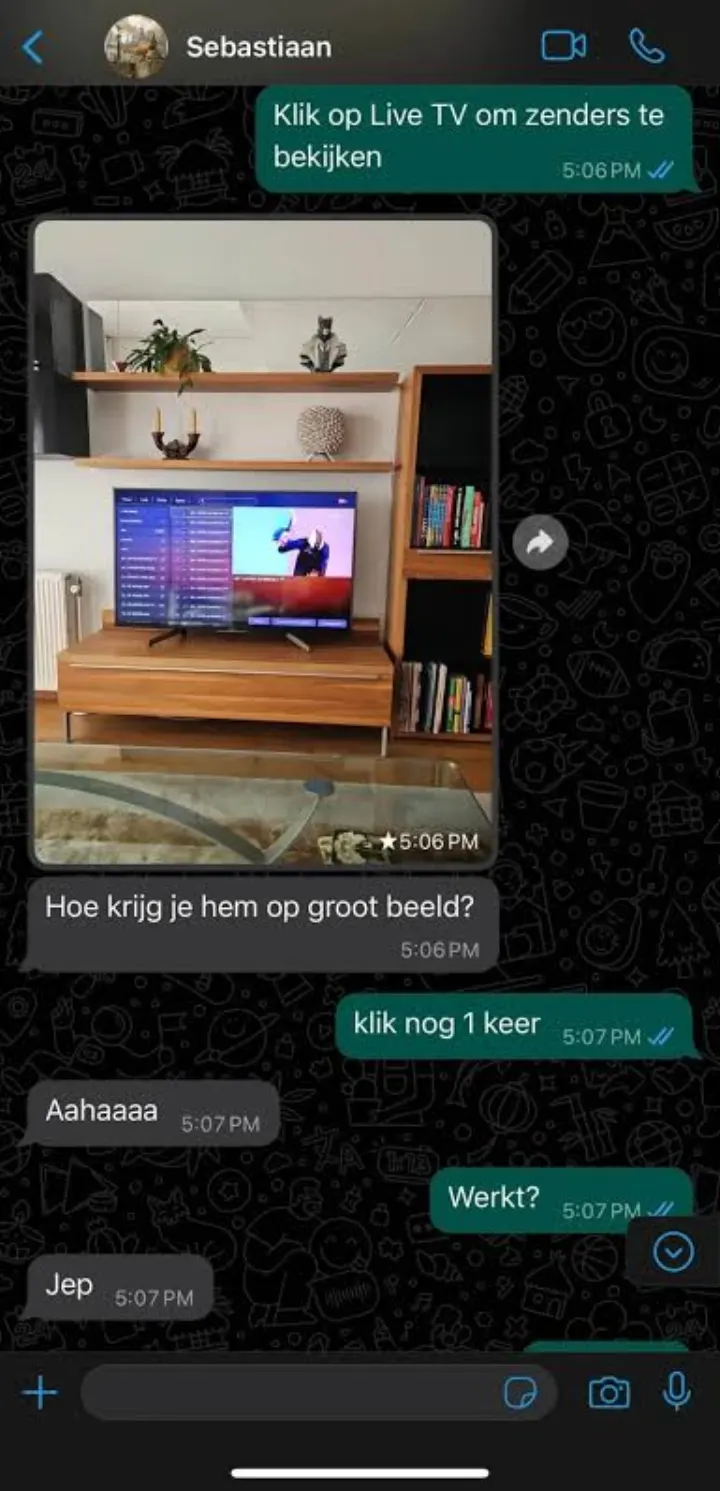 WhatsApp support chat — Ayuda de instalación